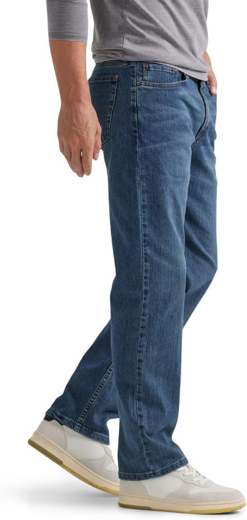 Wrangler Authentics Men's Comfort Flex Waist Jeans - Regular Fit, Versatile Style, Classic Blue