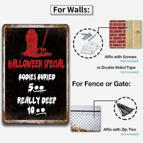 Halloween Special Metal Sign Wall Decor - Creepy Haunted House Halloween Humor - 8x12 Inches