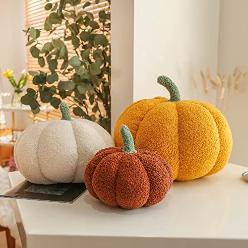 X-Combination Brown Pumpkin Throw Pillow Set for Fall Halloween Thanksgiving - 9" & 11.8"