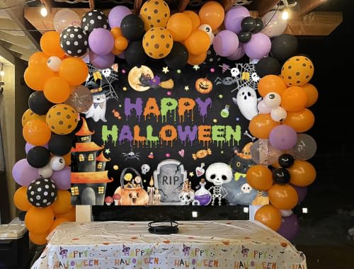 7x5FT Halloween Backdrop Banner for Kids Spooky Ghost Photo Booth Decor