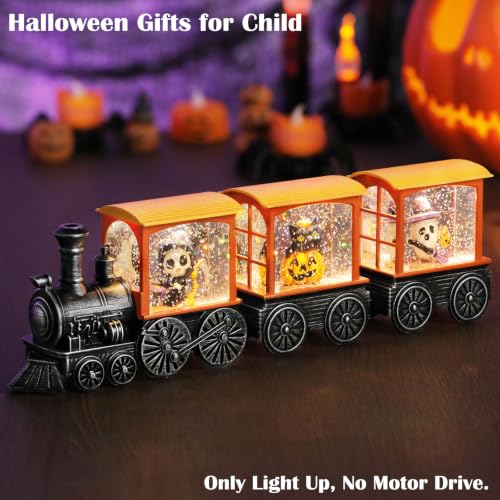 Halloween Train Snow Globe Skeleton Reaper Black Cat Pumpkin Ghost - Priddop Halloween Decorations