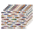 Colorful Fish Linen Placemats Set of 6 - Waterproof Washable Table Mats