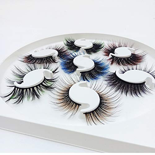 Colored False Eyelashes 15mm Wispy Faux Mink Lashes for Makeup & Cosplay - 7 Pairs