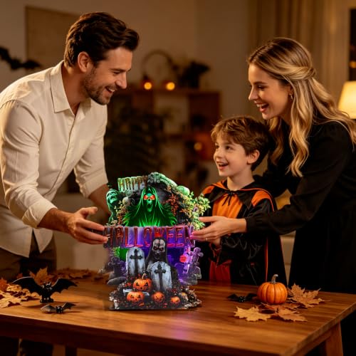 Musical Spooky Halloween Cards with 3D Pop-Up, Lights & Sounds