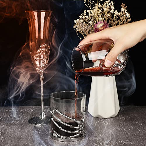Halloween Skull Wine Glass - Skeleton Ghost Hand Goblet with Variation C