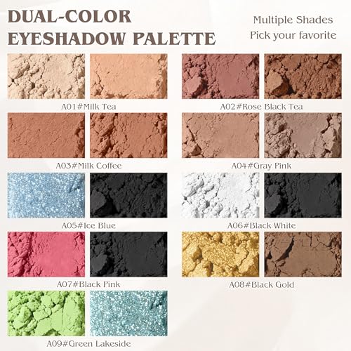 Dual Eyeshadow Palette - White Matte & Black Matte - Neutral & Versatile Shades
