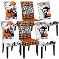 Halloween Chair Covers 6-Pack Spooky Ghost Skeleton Pumpkin Bat Witch Decor
