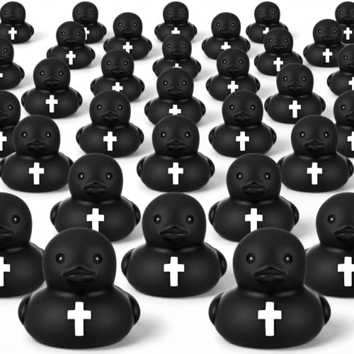 30 Pcs Christian Rubber Ducks with Cross - Faith-Inspired Halloween Party Favors