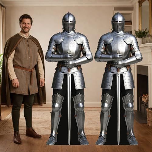 Life-Size Knight Cardboard Cutout Standee - 5.9 Ft Medieval Theme Prop - Variation of 2 / Knight