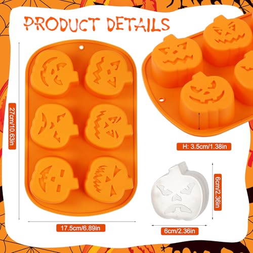 Halloween Silicone Pumpkin Ice Cube Trays 3 Pack - Food & Dessert Molds