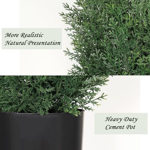 Artificial Cedar Tree Outdoor 4FT - Deep Green UV-Protected Faux Cedar Set