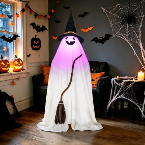 Outdoor Halloween Ghost Light-Up Decor - Ghost Witch Variation