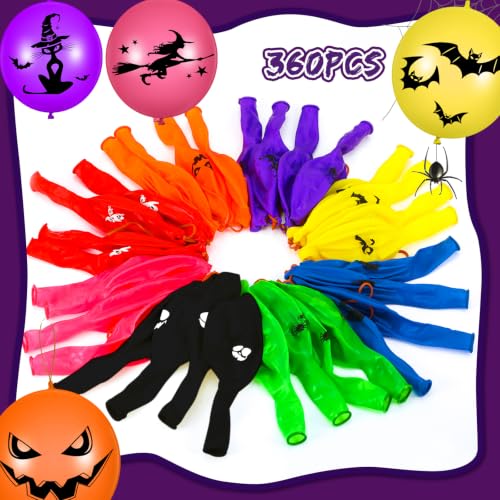 120 Pcs Halloween Punch Balloons Bulk 18 Inch Latex Party Favors - 8 Colors