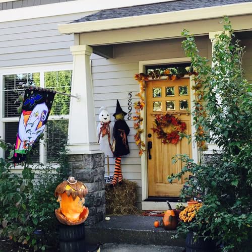 Halloween Animatronic Pumpkin Decoration with LED Eyes and Surprising Pop-Up Mouth - Outdoor & Indoor Spooky Yard Light