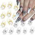 Halloween Spider Nail Charms Set - Gold Silver Alloy Rhinestones for Acrylic Nails & DIY Decor - Variation: Gold Silver Spider