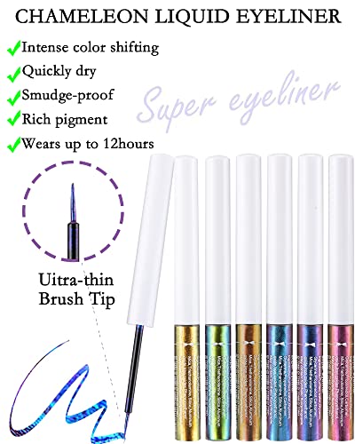 Liquid Chameleon Glitter Eyeliner 02# - Multichrome Green Metallic Eye Makeup