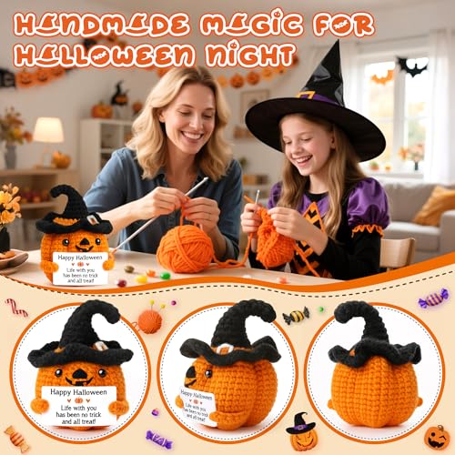 Happy Halloween Handmade Crochet Pumpkin Basket - Spooky Fall Gift & Decor