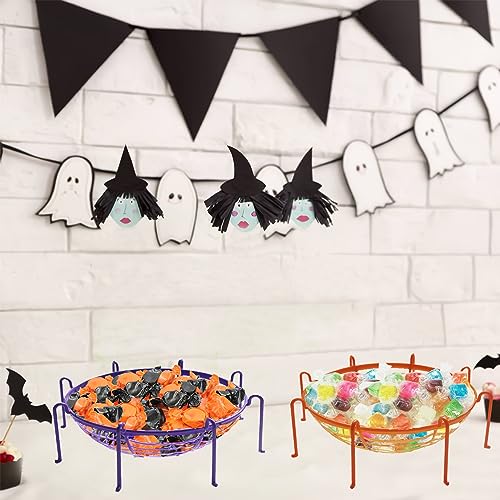 6 Pack Halloween Spider Candy Bowls Large Trick or Treat Serving Bowls for Porch