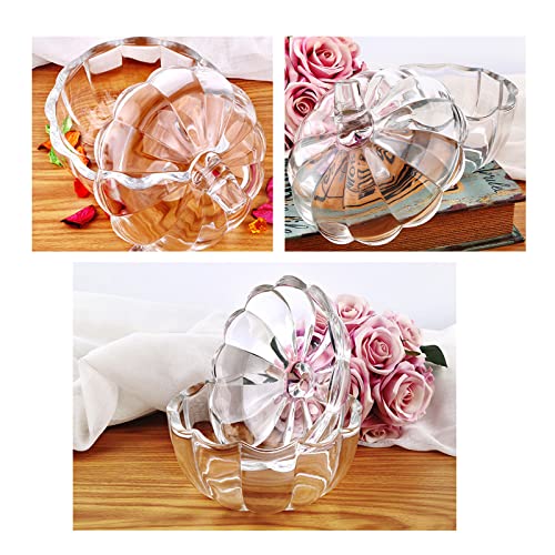 Glass Pumpkin Candy Jar with Lid - Halloween Decor, 750ml Food Storage Container