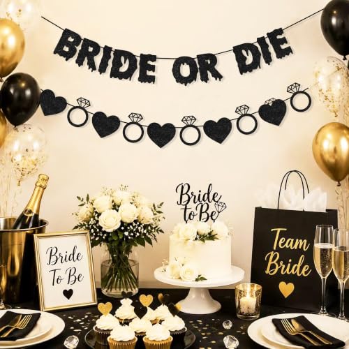 Bride or Die Bachelorette Banner Set - Bridal Shower Party Decorations