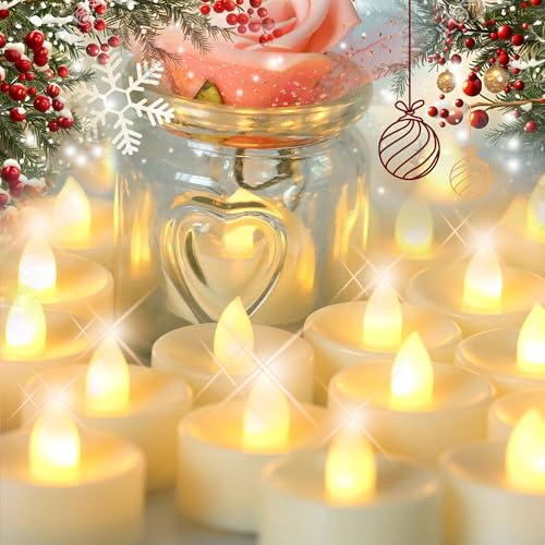 Battery Operated Flameless LED Tea Lights - Warm White, 1.5 inch Diameter, 50 pcs