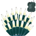 50ft Warm White LED Christmas String Lights Outdoor Battery Operated - 8 Modes