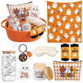 Halloween Boo Gift Basket for Women - Orange, 8 Pcs Festive Stuffer Set