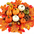 Thanksgiving Pumpkin Decor Set - 86pcs Fall Harvest Maple Acorns & Leaves