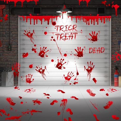 Halloween Blood Handprint and Footprint Wall Decals - Horror Party Decorations