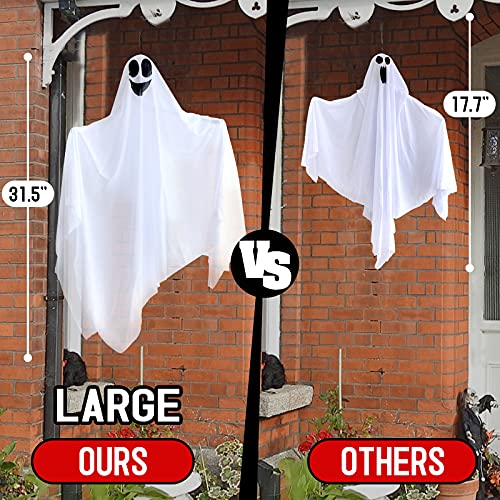 Halloween Hanging Ghost Decorations Set - Outdoor Yard Lawn Halloween Decor for Garden and Patio