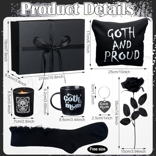 Gothic Gift Set for Mom - Halloween Dark Aesthetic Gift Basket with Mug, Candle, Socks & More