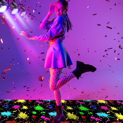Halloween Glow in The Dark Neon Floor Carpet Splash Ink - 138x59 Inches