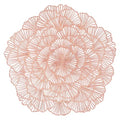 Rose Gold Placemats Set of 12 Flower Tablemats Vinyl Dining Table Decor - Modern Kitchen