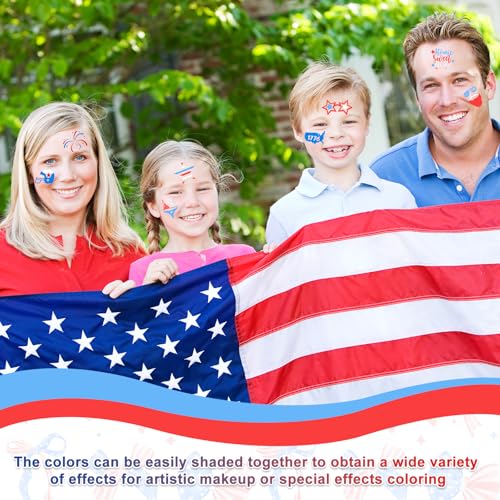Patriotic Face Paint Kit with Glitter & Brushes - Independence Day Variation of THIS Listing