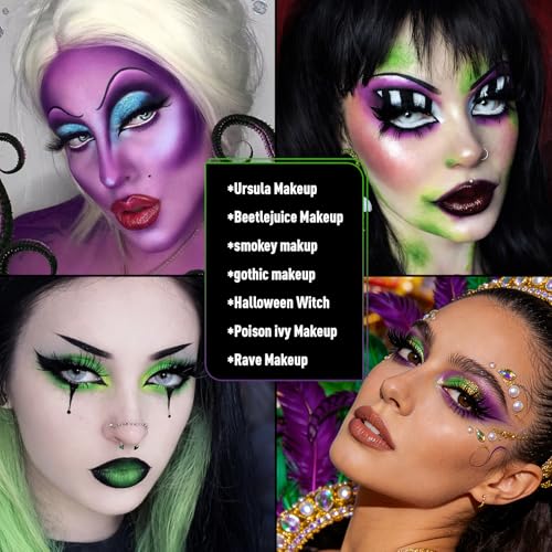 Carnival Party Eyeshadow Palette - Purple Green Gold Matte Shimmer Bold Makeup