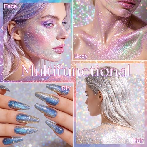 Body Glitter Roll-On Gel - Sparkling Pink Face & Body Makeup Accessory