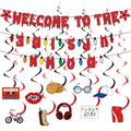 Upside Down Party Banner with Glitter Horror Theme for Birthday & Event Decor