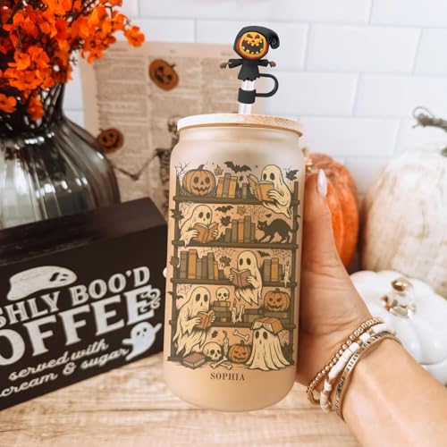 Halloween Straw Covers for Stanley Cup - Pumpkin Scarecrow Design - 4 Pack - Reusable Silicone Tips - Ghost & Pumpkin Decor - Variation: Pumpkin Scarecrow