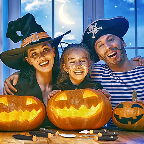 Black Pumpkin Carving Kit Tools Halloween Set - Heavy Duty Stainless Steel