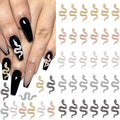 Halloween Nail Charms Cartoon Snake Nail Gems 5D Gold Silver Nail Art Decorations - Variation ASD-06