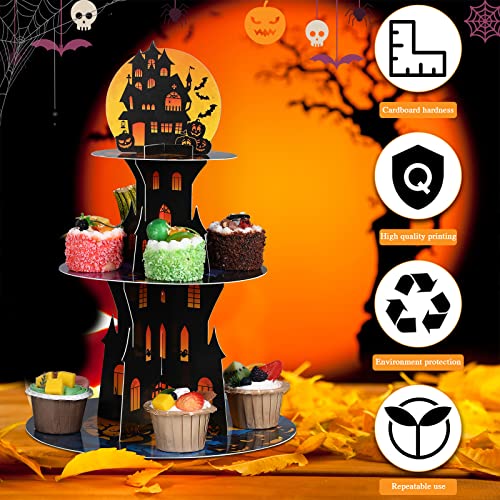 Halloween 3-Tier Cupcake Stand - Spooky Party Dessert Display