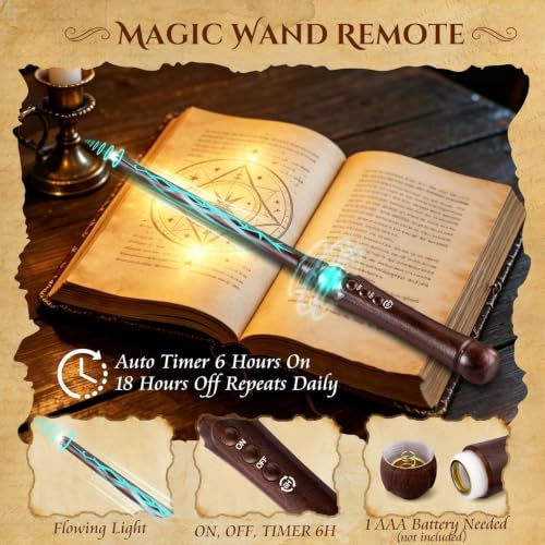 OCATO White Floating Candles with Magic Wand - Halloween Decor Set