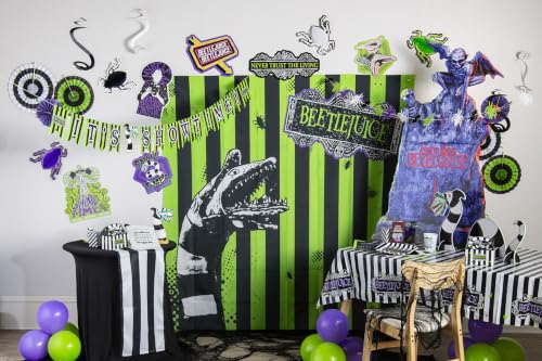 Black & White Beetlejuice Sandworm Foam Centerpiece - Halloween Party Decor, 3 Pieces