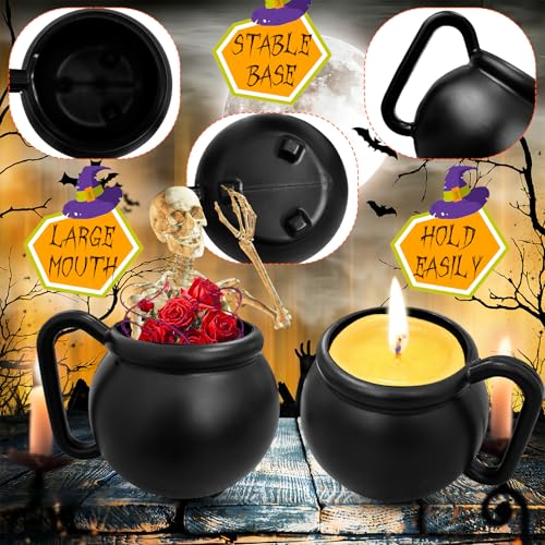 12 Pcs Halloween Cauldron Mug Set - 15oz Plastic Witch Brew Cups for Themed Parties