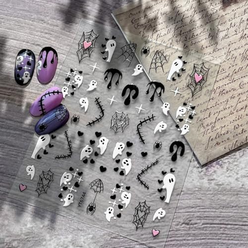 Halloween Nail Art Stickers Horror Gothic Decals - 3 Sheets - Variation of Halloween