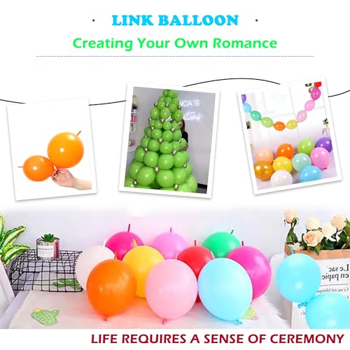 Orange Link Balloons Set - 6 Inch Latex Balloons for Party Decoration, 120 Pcs