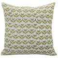 Boho Linen Throw Pillow Cover 14x14 Light Green Handmade Cushion Cover
