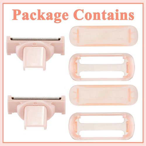 Flawless Nu Razor Replacement Heads, Rose Gold Plated Body With Covers, Compatible Hair Remover Head for Finishing Touch Women's Razor (2 Count)