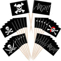 Halloween Pirate Cupcake Toppers - 100 Food Picks for Party Decor