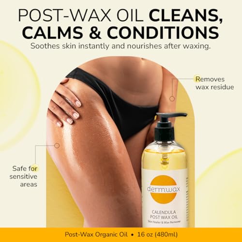Pre & Post Wax Care Kit with Cleanser & Calendula Oil for Sensitive Skin